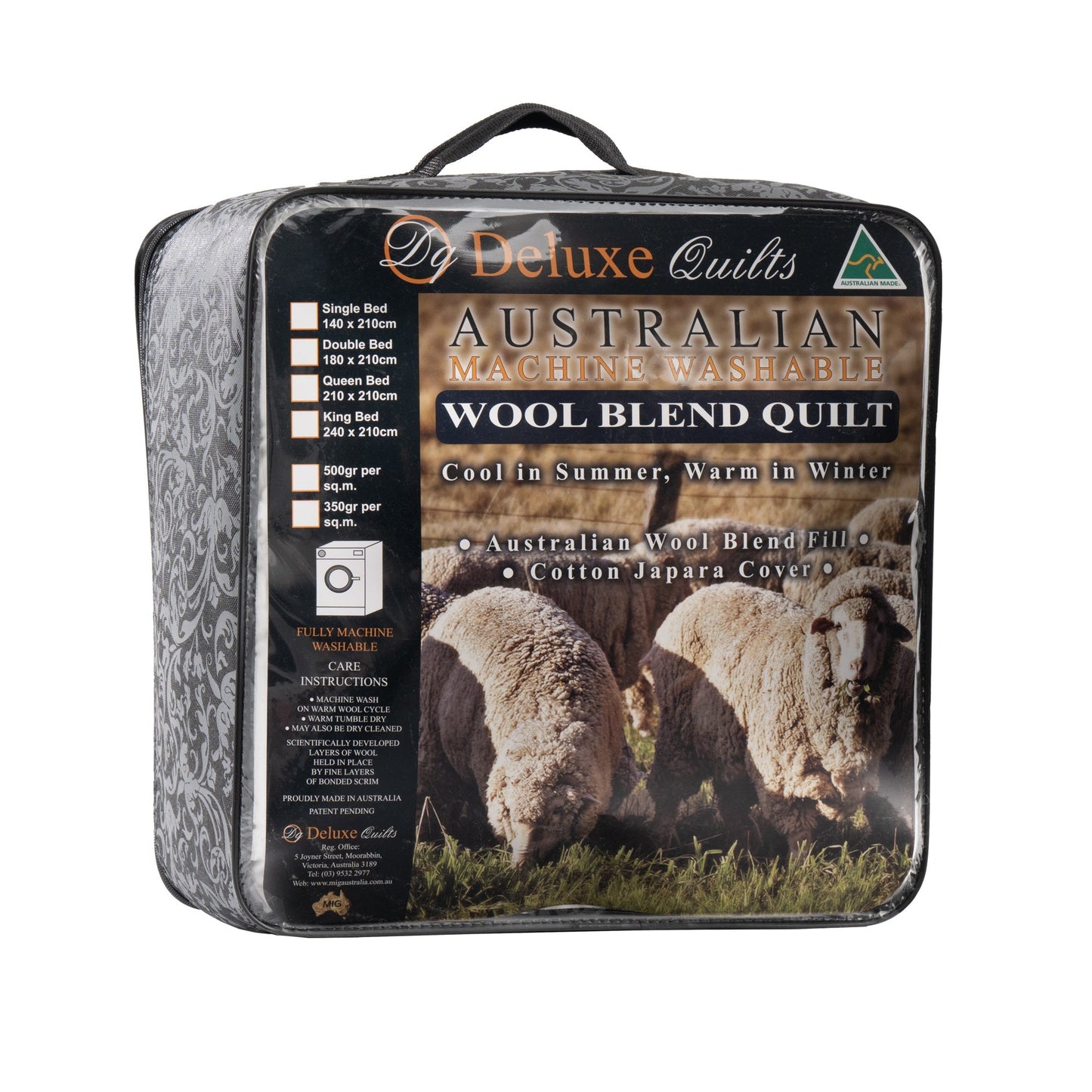 Deluxe Quilts 350GSM Wool Blend Quilt Super King